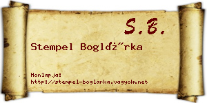 Stempel Boglárka névjegykártya